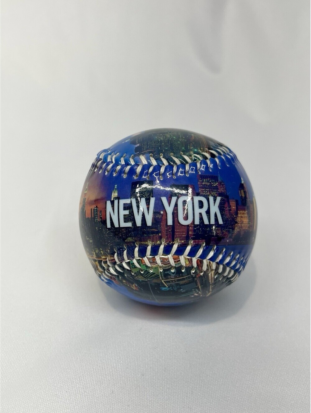 New York Souvenir Baseball with Cityscape Design
